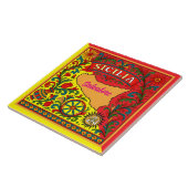 Sicilia Sicilian Design Tile (customize with name) Tegeltje (Zijkant)