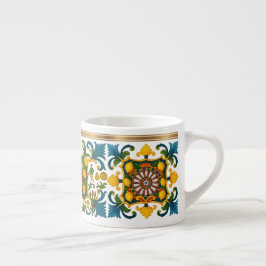 Sicilia Sicilian Pattern Espresso Cup Espresso Kop (Rechts)