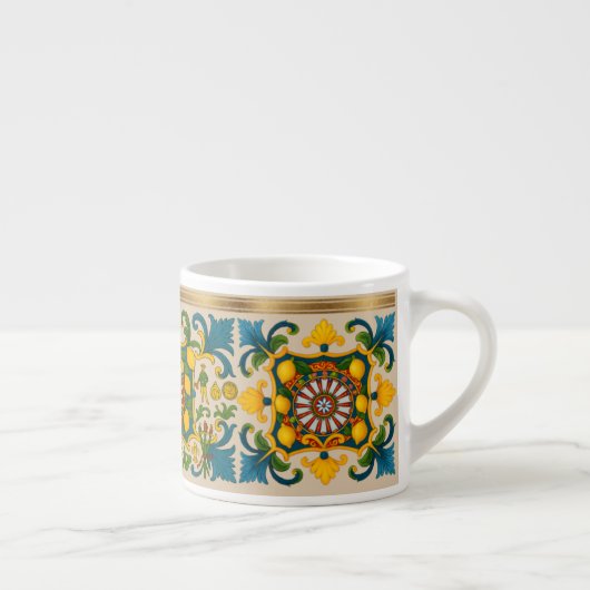 Sicilia Sicilian Pattern Espresso Cup Espresso Kop (Rechts)
