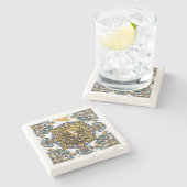 Sicilia Sicilian Pattern Stenen Onderzetter (Zijkant)