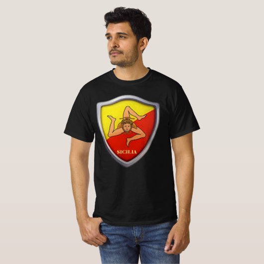 Sicilia/Sicilië Emblem T-Shirt (Voorkant volledig)
