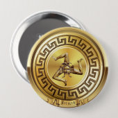 Sicilia (Sicilië) Golden Pin-Button Ronde Button 4,0 Cm (Voorkant /achterkant)