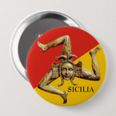 Sicilia (Sicilië) Ronde Button 4,0 Cm (Voorkant /achterkant)