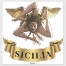 Sicilia Sicilië Trinacria Symbool Sticker