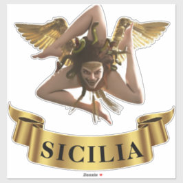 Sicilia Sicilië Trinacria Symbool Sticker