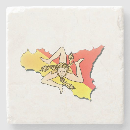 Sicilia 🇮🇹 ☀️ stenen onderzetter (Voorkant)