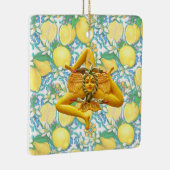 Sicilia Trinacria Bloemcitroen Sicilië Italië Bloe Keramisch Ornament (Rechts)