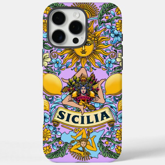 Sicilia Trinacria iPhone 16 Pro Max hoesje (Achterkant)