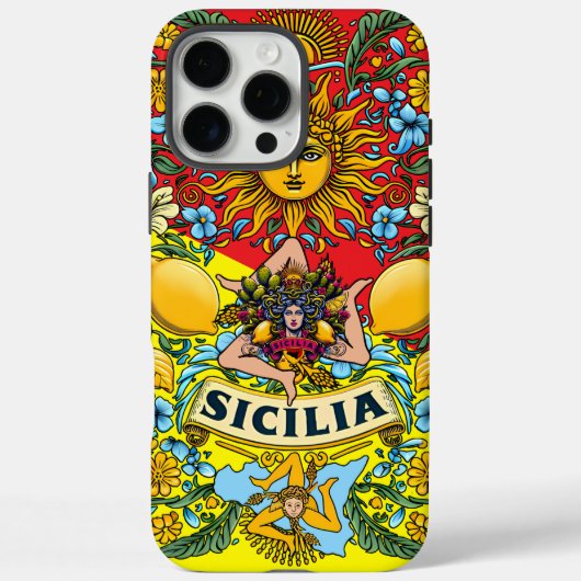 Sicilia Trinacria iPhone 16 Pro Max hoesje (Achterkant)