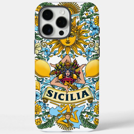 Sicilia Trinacria iPhone 16 Pro Max hoesje (Achterkant)