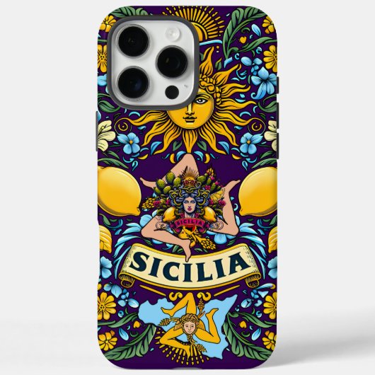 Sicilia Trinacria iPhone 16 Pro Max hoesje (Achterkant)