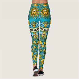SICILIA Trinacria Siciliaanse kleuren Leggings