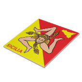 Sicilia Trinacria Siciliaanse Vlag ontwerp Tegeltje (Zijkant)