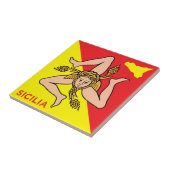 Sicilia Trinacria Sicilian Flag design  Tegeltje (Zijkant)
