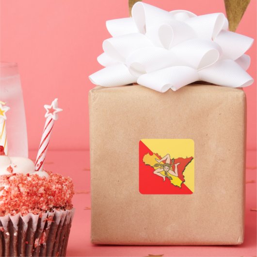 Sicilia 🇮 🇹 ☀️ vierkante sticker (Feest)