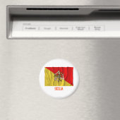 Sicilia zwaaiende vlag met naam magneet (Insitu (Vaatwasser))