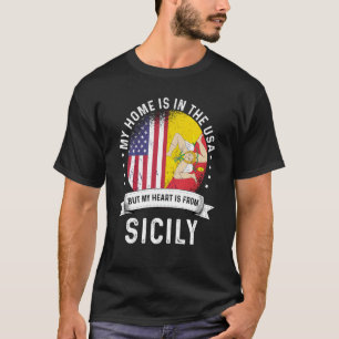 Siciliaans Amerikaans patriot Grown Proud Home USA T-shirt