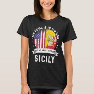Siciliaans Amerikaans patriot Grown Proud Home USA T-shirt