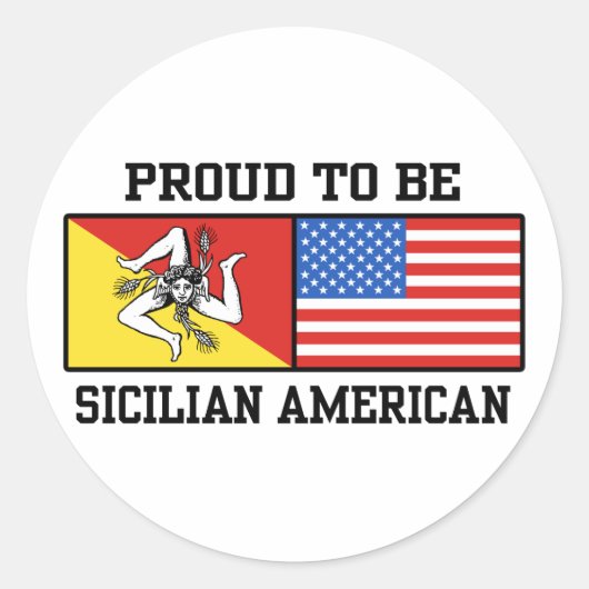 Siciliaans Amerikaans Ronde Sticker (Voorkant)