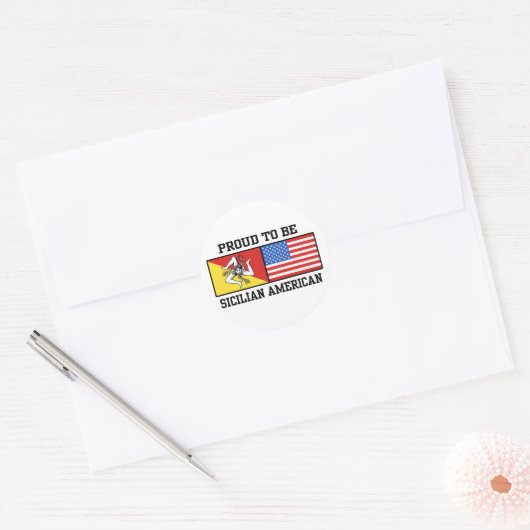 Siciliaans Amerikaans Ronde Sticker (Envelop)