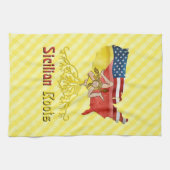 Siciliaans-Amerikaanse rots-tea-handdoeken Theedoek (Horizontaal)