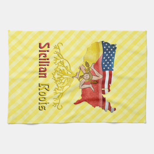 Siciliaans-Amerikaanse rots-tea-handdoeken Theedoek (Horizontaal)