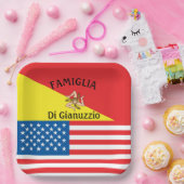Siciliaans-Amerikaanse vlag van de Siciliaanse Ame Papieren Bordje (Feest)