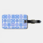 Siciliaans blauw geel citrus Mediterraan azulejo Bagagelabel (Achterkant horizontaal)