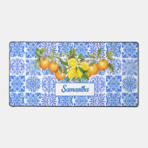 Siciliaans blauw geel citrus Mediterraan azulejo