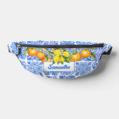 Siciliaans blauw geel citrus Mediterraan azulejo Heuptasje (Liggend)
