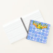Siciliaans blauw geel citrus Mediterraan azulejo Notitieboek (Binnen)