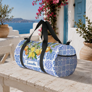 Siciliaans blauw geel citrus Mediterraan azulejo Plunjezak