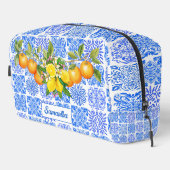 Siciliaans blauw geel citrus Mediterraan azulejo Toilettasje (Rechterhoek)