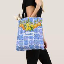 Siciliaans blauw geel citrus Mediterraan azulejo