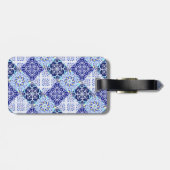 Siciliaans blauw Mediterraan citrus keramische teg Bagagelabel (Achterkant horizontaal)