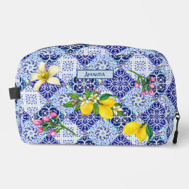 Siciliaans blauw Mediterraan citrus keramische teg Toilettasje