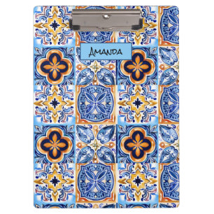Siciliaans Blauw Wit Mediterraan keramische tegels Klembord