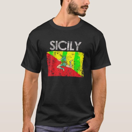 Siciliaans Flag Pride Gift T Shirt (Voorkant)