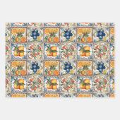 SICILIAANS FRUIT BLOEMEN TEGEL DECORATIEF PAPIER INPAKPAPIER VEL (Voorkant 2)