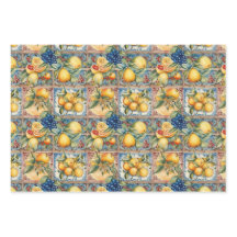 SICILIAANS FRUIT BLOEMEN TEGEL DECORATIEF PAPIER