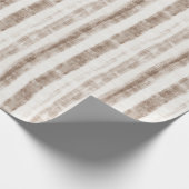 Siciliaans geweven crèmekleurige bruine strepen Br Cadeaupapier (Hoek)