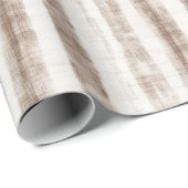 Siciliaans geweven crèmekleurige bruine strepen Br Cadeaupapier (Rol Hoek)