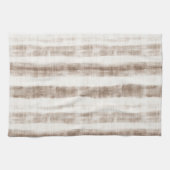 Siciliaans geweven crèmekleurige bruine strepen Br Theedoek (Horizontaal)