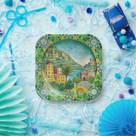 Siciliaans Groen: Melamine Paper Bord (Feest)