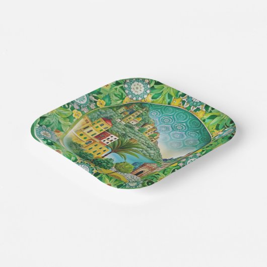 Siciliaans Groen: Melamine Paper Bord (Gebogen)