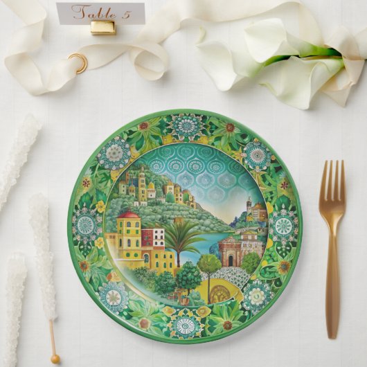 Siciliaans Groen: Melamine Paper Bord (Huwelijk)