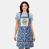 Siciliaans Majolica Tegel Chef Schort Arancini (Gedragen)