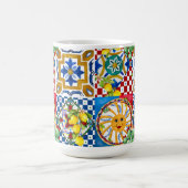 Siciliaans, majolica, tegels, citroenen koffiemok (Center)