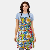 Siciliaans, majolica, tegels, citroenen schort (Gedragen)