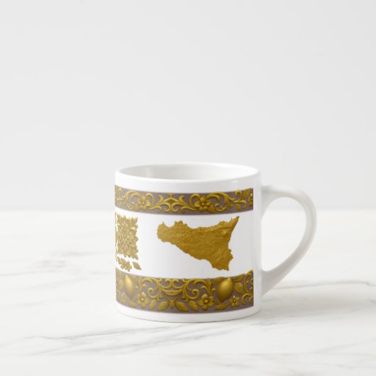 Siciliaans patroon espressokopje espresso kop (Rechts)